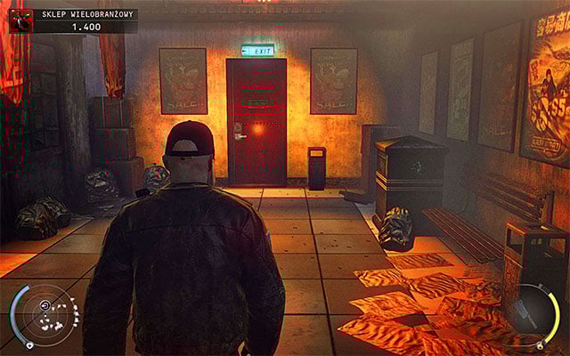 After leaving the convenience store turn right - Convenience Store - Getting to the exit | 5: Hunter and Hunted - 5: Hunter and Hunted - Hitman: Absolution Game Guide