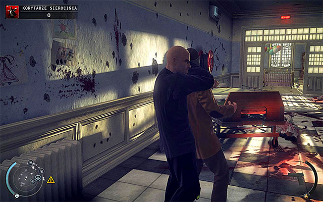 A good idea is to obtain henchman disguise, by eliminating a person who stops in front of you or an opponent who will walk towards the right stairs (leading to the ground floor) - Orphanage Halls - Exploring the first floor of the orphanage | 6: Rosewood - 6: Rosewood - Hitman: Absolution Game Guide