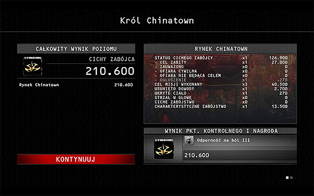 A very interesting part of Hitman: Absolution is scoring system, motivating the player to complete subsequent missions in the least aggressive way and to stay hidden as long as possible - Scoring and challenges | Tips - Tips - Hitman: Absolution Game Guide