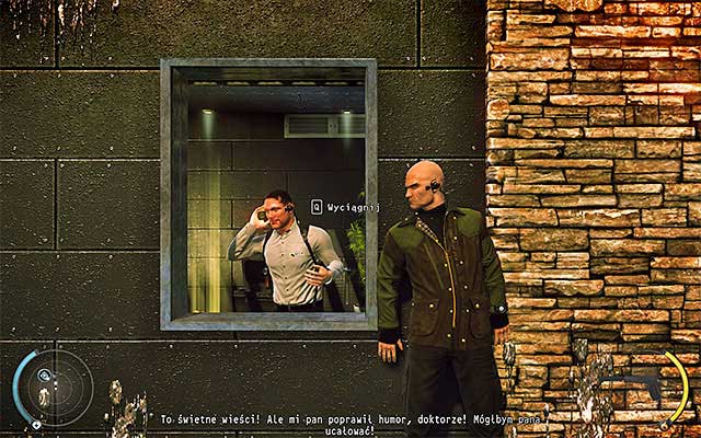 Keep moving to the left, stopping at the shutter, where youll see the guard - Cliff | 1: Personal Contract - 1: Personal Contract - Hitman: Absolution Game Guide