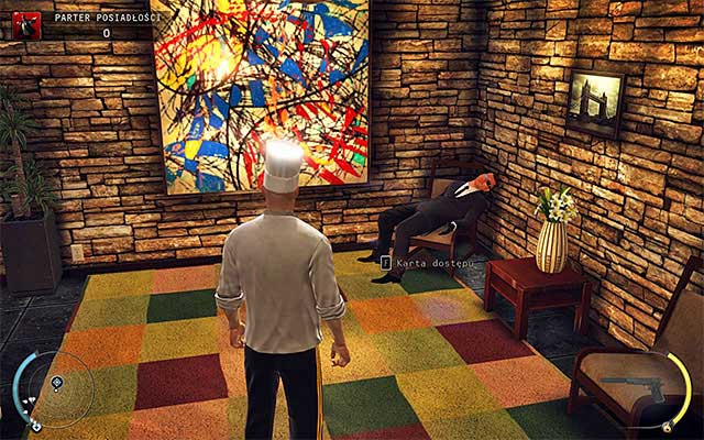 After that action you only have to wait until the head of the security drinks the coffee - Mansion ground floor | 1: Personal Contract - 1: Personal Contract - Hitman: Absolution Game Guide