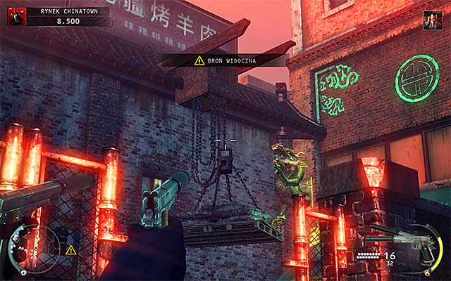 The accident relates to dropping the suspended cargo shown on the above screen on the King of Chinatown - 2: The King of Chinatown | Challenges - Challenges - Hitman: Absolution Game Guide