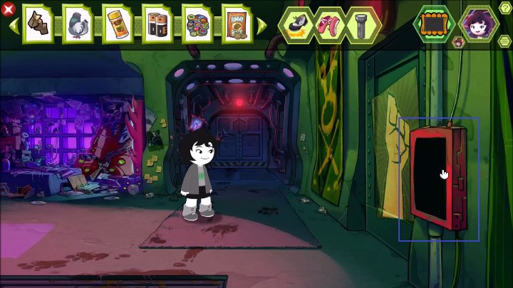 In this room you have to click on the screen next to the door - End game | Walkthrough - Walkthrough - Hiveswap Game Guide