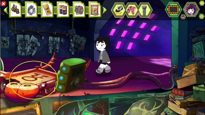 Walk up the stairs and click on the yellow side of the screen - End game | Walkthrough - Walkthrough - Hiveswap Game Guide