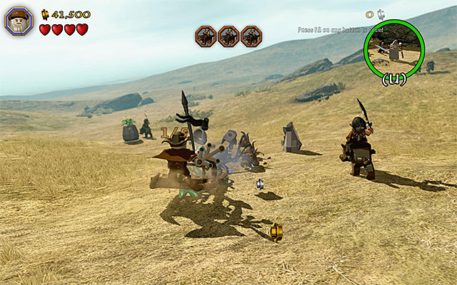 During the chase, keep an eye out for treasures - Stage 5 (The Troll Hoard): The orc encounter | Walkthrough | LEGO The Hobbit - Walkthrough - LEGO The Hobbit Game Guide & Walkthrough