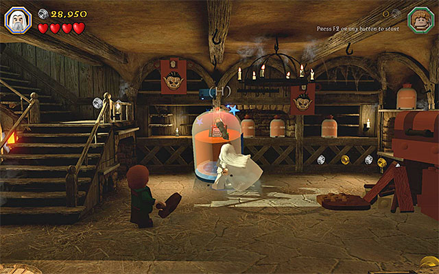 Use the staff on the container - Stage 9 (Queer Lodgings) | Main Stages - Collectibles - Main Stages - Collectibles - LEGO The Hobbit Game Guide & Walkthrough