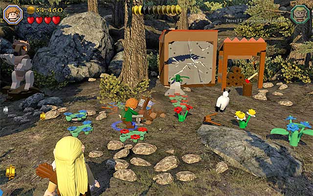 Dig out the minikit, using the spade - Stage 9 (Queer Lodgings) | Main Stages - Collectibles - Main Stages - Collectibles - LEGO The Hobbit Game Guide & Walkthrough