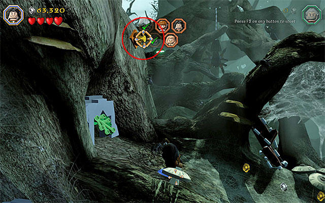 The spot where you need to use the bow and then, long jumps - Stage 10 (Flies and Spiders) | Main Stages - Collectibles - Main Stages - Collectibles - LEGO The Hobbit Game Guide & Walkthrough