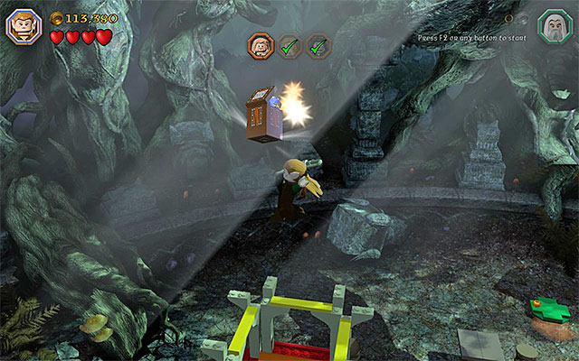 Bounce off, while playing as elf - Stage 10 (Flies and Spiders) | Main Stages - Collectibles - Main Stages - Collectibles - LEGO The Hobbit Game Guide & Walkthrough