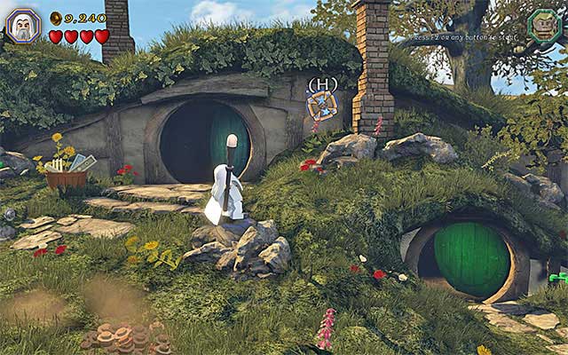 The object that you need to fire the magic projectile at - Stage 2 (An Unexpected Party) | Main Stages - Collectibles - Main Stages - Collectibles - LEGO The Hobbit Game Guide & Walkthrough