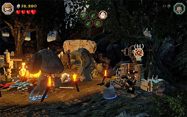 You need to hit the target several times - Stage 4 (Roast Mutton) | Main Stages - Collectibles - Main Stages - Collectibles - LEGO The Hobbit Game Guide & Walkthrough