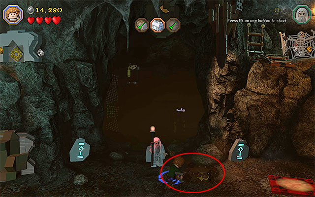 Use the spade in the appropriate spot - Stage 5 (The Troll Hoard) | Main Stages - Collectibles - Main Stages - Collectibles - LEGO The Hobbit Game Guide & Walkthrough