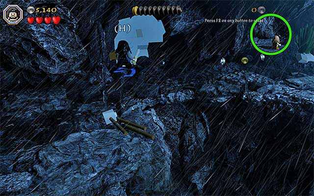 The wall with minikit behind - Stage 6 (Over Hill and Under Hill) | Main Stages - Collectibles - Main Stages - Collectibles - LEGO The Hobbit Game Guide & Walkthrough