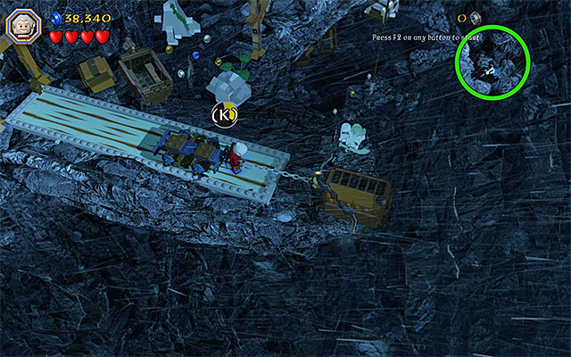 Use the flail on the cart at the chasm - Stage 6 (Over Hill and Under Hill) | Main Stages - Collectibles - Main Stages - Collectibles - LEGO The Hobbit Game Guide & Walkthrough