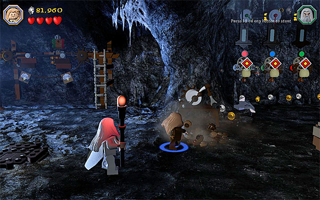 The spot where you need to start digging - Stage 6 (Over Hill and Under Hill) | Main Stages - Collectibles - Main Stages - Collectibles - LEGO The Hobbit Game Guide & Walkthrough