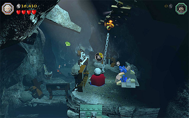 The spot where you need to use flail - Stage 7 (Goblin-town) | Main Stages - Collectibles - Main Stages - Collectibles - LEGO The Hobbit Game Guide & Walkthrough