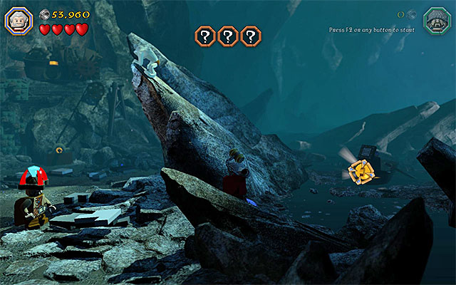 Stand at the water and use flail - Stage 7 (Goblin-town) | Main Stages - Collectibles - Main Stages - Collectibles - LEGO The Hobbit Game Guide & Walkthrough