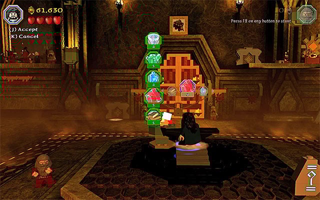 Select the resources, one after another, and choose which ones you want to use to craft the key - Stage 1 (Greatest Kingdom in Middle-Earth): Inside the Lonely Mountain | Walkthrough - Walkthrough - LEGO The Hobbit Game Guide & Walkthrough