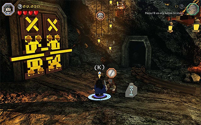 You need to give to Bofur the item that you have found. - Stage 1 (Greatest Kingdom in Middle-Earth): Inside the Lonely Mountain | Walkthrough - Walkthrough - LEGO The Hobbit Game Guide & Walkthrough