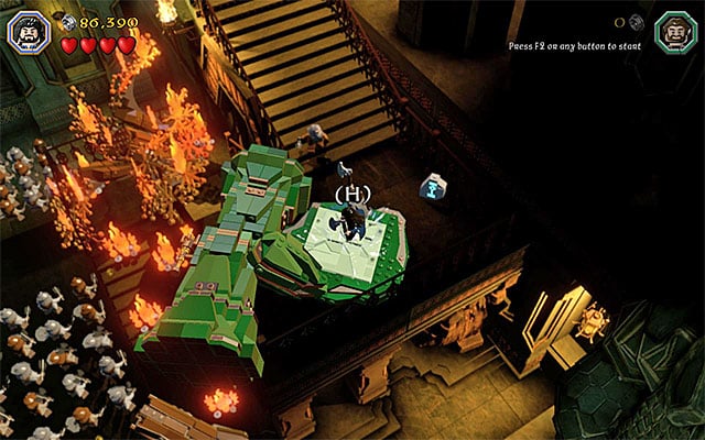 As usually, stop at the next barricade and select Dori (if he has taken part in the most recent Buddy-Up, he needs to detach from the other dwarf first) - Stage 1 (Greatest Kingdom in Middle-Earth): Smaugs attack | Walkthrough - Walkthrough - LEGO The Hobbit Game Guide & Walkthrough