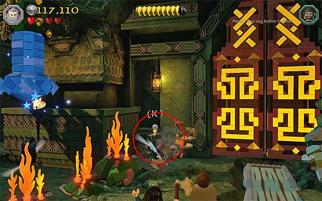 A stand with the concealed warhammer - Stage 1 (Greatest Kingdom in Middle-Earth): Smaugs attack | Walkthrough - Walkthrough - LEGO The Hobbit Game Guide & Walkthrough