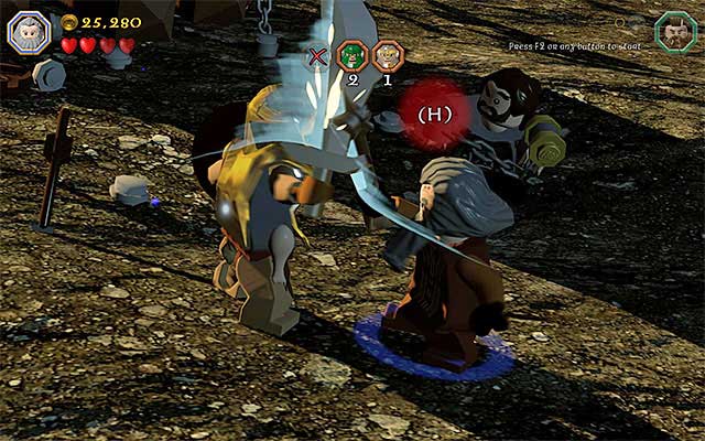 As you have probably noticed, the two new orcs are wearing gold armors - Stage 3 (Azog the Defiler): The battle with the Orcs | Walkthrough - Walkthrough - LEGO The Hobbit Game Guide & Walkthrough