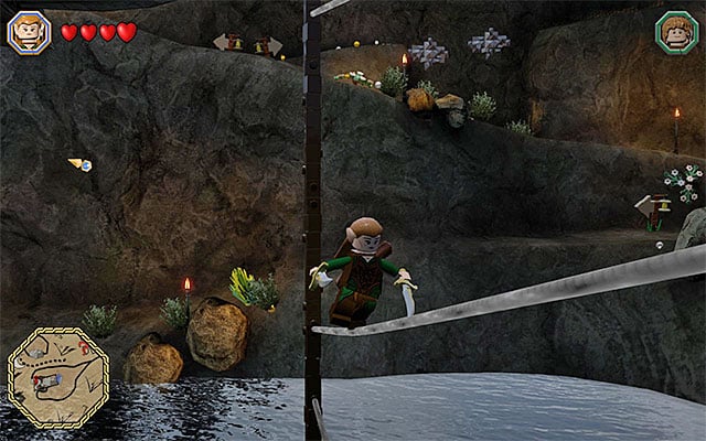 Jump towards the successive lianas - White question marks - walkthroughs for quests 21-40 | Middle Earth - Side missions - Middle Earth - Side missions - LEGO The Hobbit Game Guide & Walkthrough