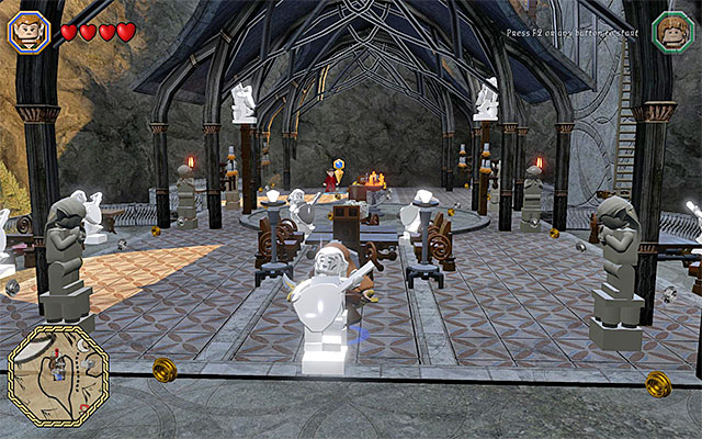 The platform that the elven smith is on - White question marks - walkthroughs for quests 21-40 | Middle Earth - Side missions - Middle Earth - Side missions - LEGO The Hobbit Game Guide & Walkthrough