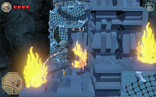 Along your path, watch out for the fire - White question marks - walkthroughs for quests 21-40 | Middle Earth - Side missions - Middle Earth - Side missions - LEGO The Hobbit Game Guide & Walkthrough