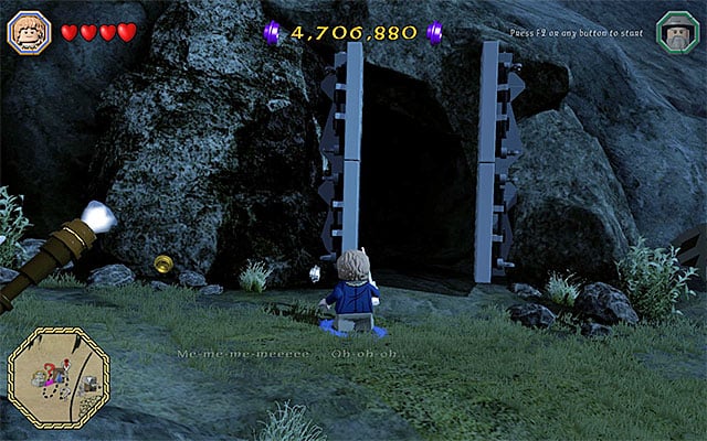The cave entrance - White question marks - walkthroughs for quests 21-40 | Middle Earth - Side missions - Middle Earth - Side missions - LEGO The Hobbit Game Guide & Walkthrough