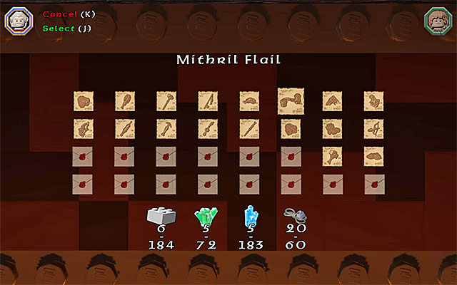 Pick the schematic and choose the supplies that are necessary to forge the item - Red question marks | Middle Earth - Side missions - Middle Earth - Side missions - LEGO The Hobbit Game Guide & Walkthrough