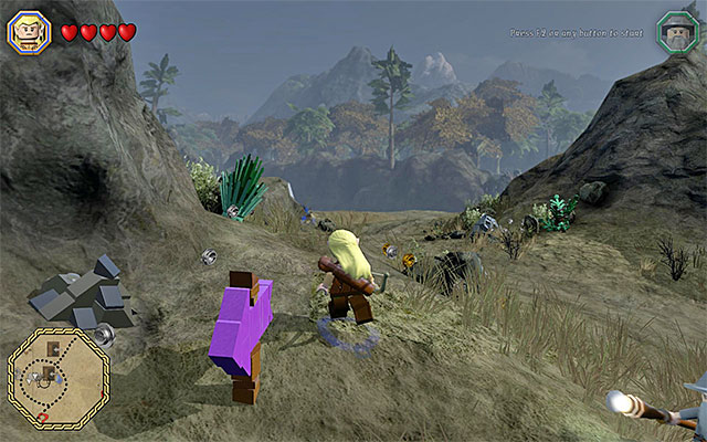 Following the correct path will result is the appearing of markers - Schematics locations (1-8) | Middle Earth - Schematics - Middle Earth - Schematics - LEGO The Hobbit Game Guide & Walkthrough