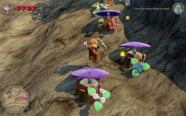 Make sure the you have switched to the elf, because this is the only way in which you can reach the first flower. - Schematics locations (9-16) | Middle Earth - Schematics - Middle Earth - Schematics - LEGO The Hobbit Game Guide & Walkthrough