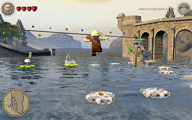 Try taking well-aimed jumps towards the platforms - Mithril bricks locations (1-15) | Middle Earth - Mithril LEGO bricks - Middle Earth - Mithril LEGO bricks - LEGO The Hobbit Game Guide & Walkthrough