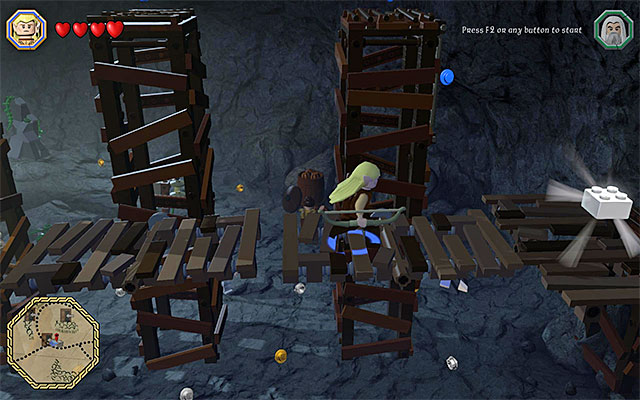 Run over the platforms, as soon as they are oriented horizontally - Mithril bricks locations (1-15) | Middle Earth - Mithril LEGO bricks - Middle Earth - Mithril LEGO bricks - LEGO The Hobbit Game Guide & Walkthrough