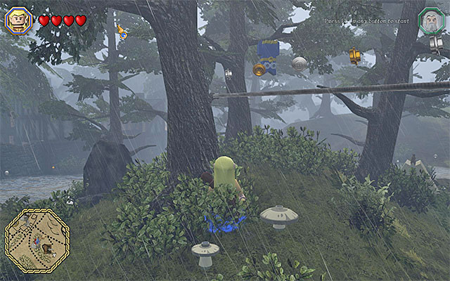 The spot where you jump to reach the first rope - Mithril bricks locations (1-15) | Middle Earth - Mithril LEGO bricks - Middle Earth - Mithril LEGO bricks - LEGO The Hobbit Game Guide & Walkthrough