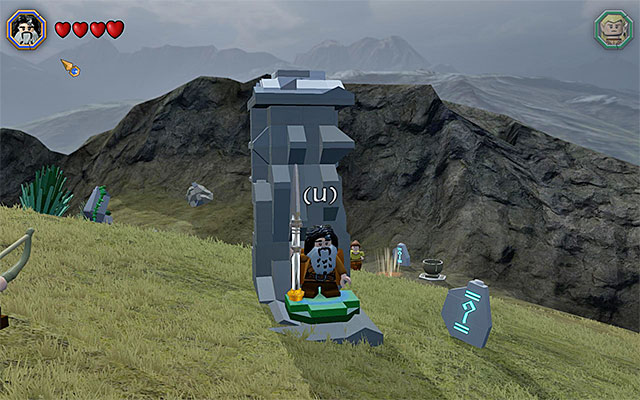 The spot where a character with long melee weapon needs to stand - Mithril bricks locations (1-15) | Middle Earth - Mithril LEGO bricks - Middle Earth - Mithril LEGO bricks - LEGO The Hobbit Game Guide & Walkthrough