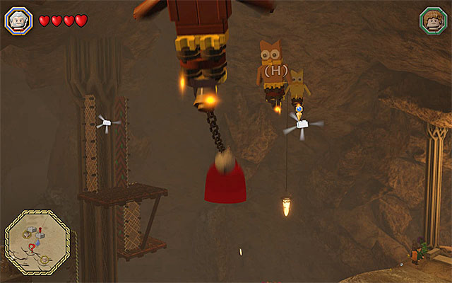 You need to jump towards the successive birds and grab the catches with flail - Mithril bricks locations (31-45) | Middle Earth - Mithril LEGO bricks - Middle Earth - Mithril LEGO bricks - LEGO The Hobbit Game Guide & Walkthrough