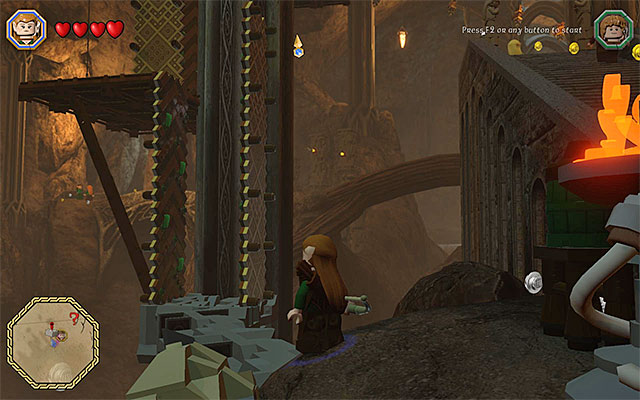 The spot, where you start climbing - Mithril bricks locations (31-45) | Middle Earth - Mithril LEGO bricks - Middle Earth - Mithril LEGO bricks - LEGO The Hobbit Game Guide & Walkthrough
