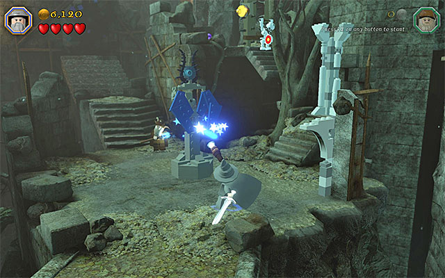 Build a tower and use it to send the stream of energy - Stage 14 (The Necromancer): The keeps exterior | Walkthrough - Walkthrough - LEGO The Hobbit Game Guide & Walkthrough