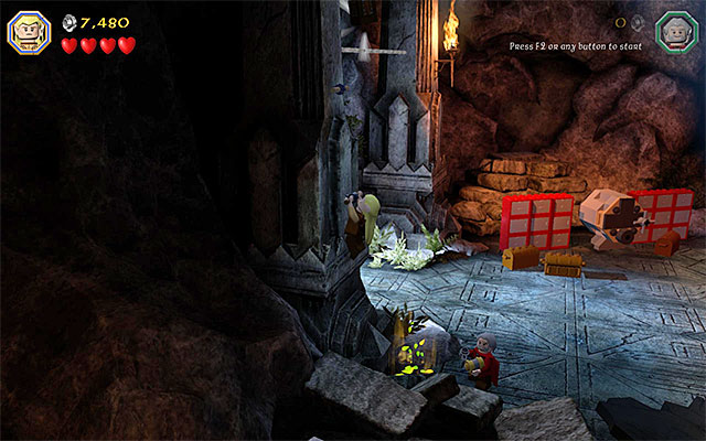 Jump to reach the successive ledges - Stage 15 (On the Doorstep) | Main Stages - Collectibles - Main Stages - Collectibles - LEGO The Hobbit Game Guide & Walkthrough