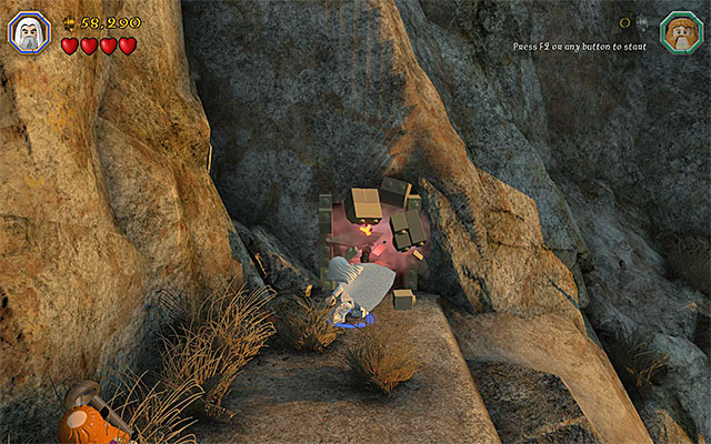 The barricade needs to be smashed by Saruman - Stage 15 (On the Doorstep) | Main Stages - Collectibles - Main Stages - Collectibles - LEGO The Hobbit Game Guide & Walkthrough