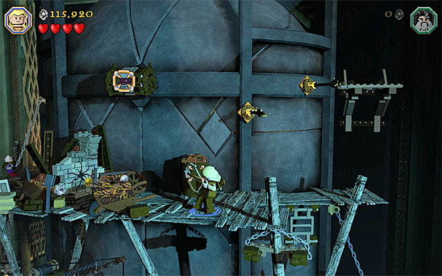 The final, third flag can be unfolded only towards the end of the climbing over the central structure - Stage 16 (Inside Information) | Main Stages - Collectibles - Main Stages - Collectibles - LEGO The Hobbit Game Guide & Walkthrough