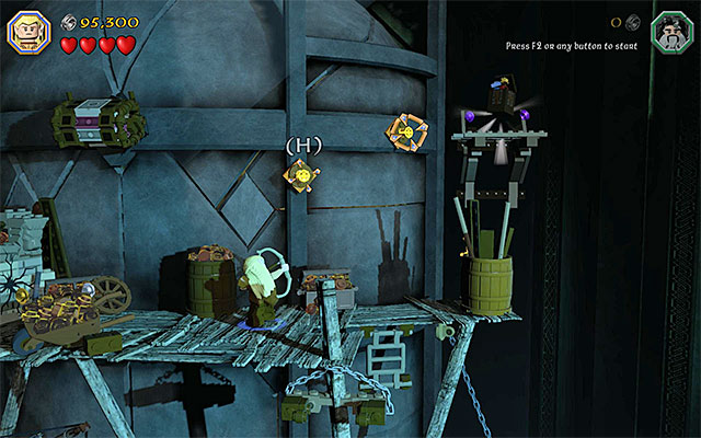 Use the bow and far jumps afterwards - Stage 16 (Inside Information) | Main Stages - Collectibles - Main Stages - Collectibles - LEGO The Hobbit Game Guide & Walkthrough