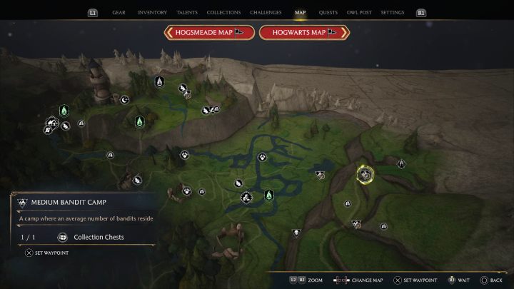 The first chest is in the bandit camp near the Overlook Mine - Hogwarts Legacy: Hogsmeade Valley - Collection Chests - Hogwarts Legacy: Collection Chests - Hogwarts Legacy Guide