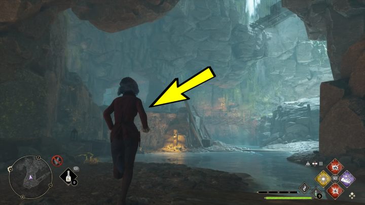 Turn right and climb up the rock - Hogwarts Legacy: Hogsmeade Valley - Collection Chests - Hogwarts Legacy: Collection Chests - Hogwarts Legacy Guide