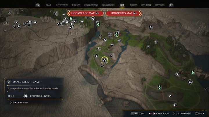 The next chest is in a small bandit camp, in a tent with a round roof - Hogwarts Legacy: Poidsear Coast - Collection Chests - Hogwarts Legacy: Collection Chests - Hogwarts Legacy Guide