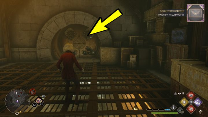 Open the round door, turn left, and jump down - Hogwarts Legacy: Marunweem Lake - Collection Chests - Hogwarts Legacy: Collection Chests - Hogwarts Legacy Guide