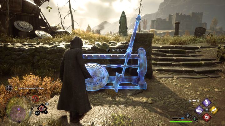 Clues are found at the interactive objects in areas of the minimap marked in purple - Hogwarts Legacy: In the Shadow of the Estate - Hogwarts Legacy: Main quests - Hogwarts Legacy Guide