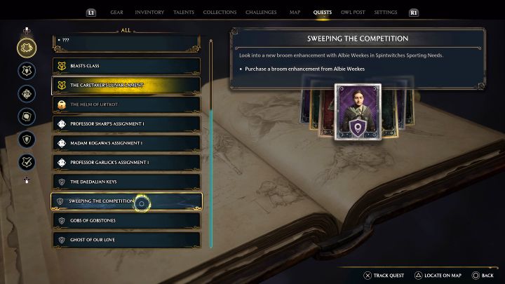 If you've completed Imelda Reyes' first race, Albie should send you a message after completing Percival Rackham's Trial main quest - Hogwarts Legacy: Sweeping the Competition - Hogwarts Legacy: Hogsmeade Side Quests - Hogwarts Legacy Guide